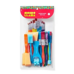 25pc Mixed Media Tools Set - Mondo Llama™: Artist Paint Brushes & Applicators, Nylon & Wood, Multicolor, 7" Length -Mondo Llama GUEST 00a71d53 2474 4a88 9243 29cc610e012d