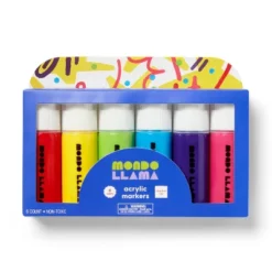 6ct Jumbo Acrylic Markers - Mondo Llama™ -Mondo Llama GUEST 0b486895 c657 4e4a 8e07 626a942ddff8