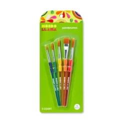5ct Paintbrush Set - Mondo Llama™: Multicolor Artist Brushes For Watercolor, Round & Flat, 6.25" Length -Mondo Llama GUEST 13a98cd3 dd8b 4892 9aad cf27aea687d3