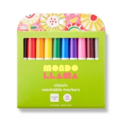 10ct Washable Markers Broad Tip Classic Colors - Mondo Llama™: School Supplies For Kids, 2mm, Multicolored, Ages 3+ -Mondo Llama GUEST 185da343 af51 4b9a 8056 69c7d6b6f2be