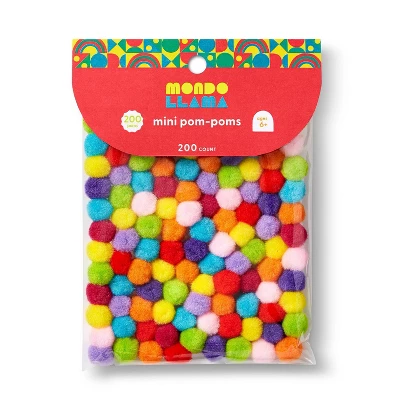 200ct Mini Pom-Poms - Mondo Llama™: Multicolor Craft Embellishments, Tiny Acrylic Poms, Ages 6+ 3 200ct Mini Pom-Poms - Mondo Llama™: Multicolor Craft Embellishments, Tiny Acrylic Poms, Ages 6+ - Image 3