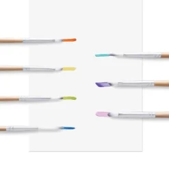 7pc Artist Paintbrush Set - Mondo Llama™: Nylon & Wood, Watercolor, Oil, Tempera, Acrylic, Filbert, Round, Angle Brushes -Mondo Llama GUEST 3645e73b b056 44d4 b5ba ed7847b149c9