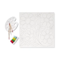 20" X 20" Paint-Your-Own Canvas Floral - Mondo Llamaâ„¢