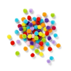200ct Mini Pom-Poms - Mondo Llamaâ„¢: Multicolor Craft Embellishments, Tiny Acrylic Poms, Ages 6+