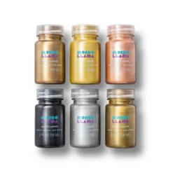 6ct Metallic Brushed Acrylic Paints - Mondo Llama™