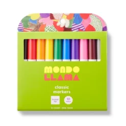 10ct Markers Broad Tip Classic Colors - Mondo Llama™: School Supplies, Thick Permanent, 2mm, Multicolored, Ages 3+ -Mondo Llama GUEST 53222811 0a5a 4c72 9321 e1df4c90b0a1