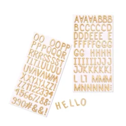 Alphabet Foam Stickers Gold Foil - Mondo Llama™: 147 Count, Letter & Number Stickers, 2 Sheets