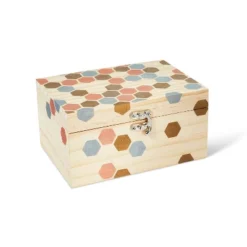 Wood Jewelry Box - Mondo Llamaâ„¢: Unfinished Wooden Craft, Adult Use, 3.7" Height, 6.97" Width, 5.35" Depth
