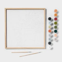 Boho Potted Plants Paint By Number Painting Kit - Mondo Llama™: Adult Craft Activity, Canvas & Acrylic Paints