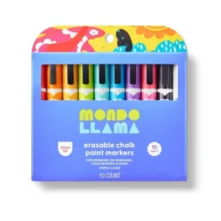 10ct Erasable Chalk Paint Markers Chisel Tip - Mondo Llama™: Multicolored Liquid Chalkboard & Window Markers -Mondo Llama GUEST 724670d6 e9c2 49d0 894b a6a2f7a2a07d