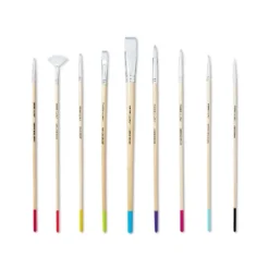 9ct Watercolor Brushes - Mondo Llama™: Nylon & Wood Artist Paint Brush Set For Watercolors, Round & Angle Types