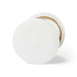 10" Round Stretched Canvas White - Mondo Llama™