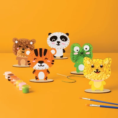 5ct Wooden Animals Painting And String Art Craft Kit - Mondo Llama™ 1 5ct Wooden Animals Painting And String Art Craft Kit - Mondo Llama™