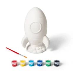 Paint-Your-Own Ceramic Rocket Ship Kit - Mondo Llamaâ„¢: Kids Painting Activity, Includes Paint & Brush, Ages 8+