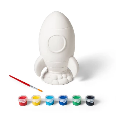 Paint-Your-Own Ceramic Rocket Ship Kit - Mondo Llama™: Kids Painting Activity, Includes Paint & Brush, Ages 8+ 1 Paint-Your-Own Ceramic Rocket Ship Kit - Mondo Llama™: Kids Painting Activity, Includes Paint & Brush, Ages 8+