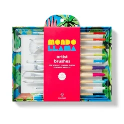 10pc Artist Paintbrush Set - Mondo Llama™: Nylon & Wood, Watercolor, Oil, Tempera, Acrylic, Bright, Fan, Round, Angle 9 10pc Artist Paintbrush Set - Mondo Llama™: Nylon & Wood, Watercolor, Oil, Tempera, Acrylic, Bright, Fan, Round, Angle -Mondo Llama GUEST b0db9259 02ff 4bd6 8127 014aa2692d1c