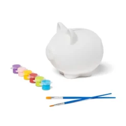Paint-Your-Own Piggy Bank Craft Kit - Mondo Llamaâ„¢: Ceramic Painting Coin Bank For Kids, Includes Paints & Brushes
