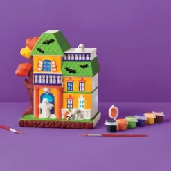 Halloween Craft Lit Ceramic Haunted House Painting Kit - Mondo Llamaâ„¢