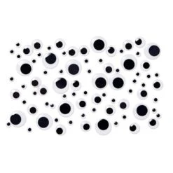 125ct Googly Eyes With Sticker Back Black - Mondo Llamaâ„¢: Craft Embellishments, Wiggle Eye Stickers, Multicolor PVC