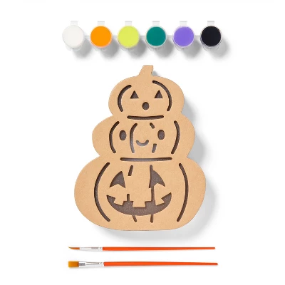 Halloween Craft Lit Paperboard Pumpkins Painting Kit - Mondo Llama™ 2 Halloween Craft Lit Paperboard Pumpkins Painting Kit - Mondo Llama™ - Image 2