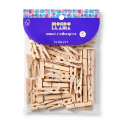 40ct Wood Clothespins Natural - Mondo Llama™ -Mondo Llama GUEST c37c5536 e3aa 4c5e b089 6152add6ec9b