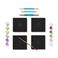 4'' X 4'' 4pk Paint-Your-Own Canvas Kit Mandalas - Mondo Llama™
