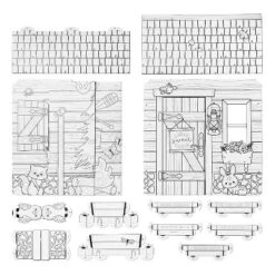 Color-Your-Own Cabin Craft Kit - Mondo Llama™