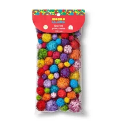 100ct Sparkle Pom-Poms - Mondo Llama™: Multicolor Craft Embellishments, PET & Polypropylene, Ages 6+, 100 Pieces -Mondo Llama GUEST e6295615 3b08 48e7 9dd9 f0937ae57ddf