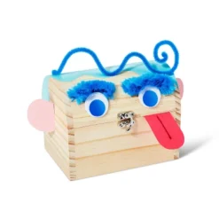 Wood Treasure Chest Box - Mondo Llamaâ„¢: Unfinished Wooden Craft, DIY Project, 6"x4"x4.7"