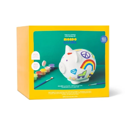 Paint-Your-Own Piggy Bank Craft Kit - Mondo Llama™: Ceramic Painting Coin Bank For Kids, Includes Paints & Brushes 2 Paint-Your-Own Piggy Bank Craft Kit - Mondo Llama™: Ceramic Painting Coin Bank For Kids, Includes Paints & Brushes - Image 2