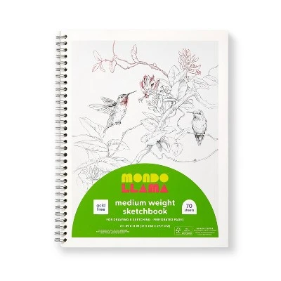 8.5"x11" Medium Weight Sketchbook - Mondo Llama™: Twin-Wire, Acid-Free, Soft Cover, 70 Pages, 3 8.5"x11" Medium Weight Sketchbook - Mondo Llama™: Twin-Wire, Acid-Free, Soft Cover, 70 Pages, - Image 3